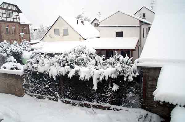 Schneewinter im Ort (Susanne Diehl)